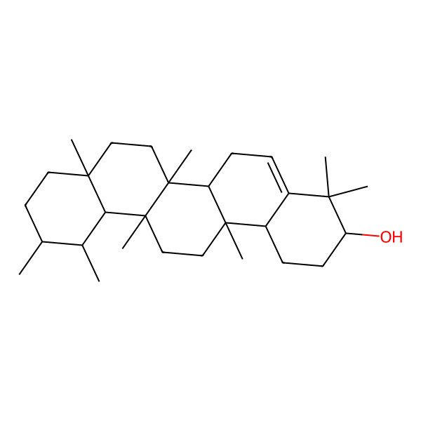 2D Structure of 4,4,6a,6b,8a,11,12,14a-octamethyl-2,3,6,6a,7,8,9,10,11,12,12a,13,14,14b-tetradecahydro-1H-picen-3-ol