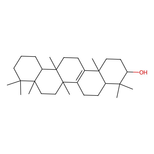 2D Structure of 4,4,6a,6b,8a,9,9,14b-Octamethyl-1,2,3,4a,5,6,7,8,10,11,12,12a,13,14-tetradecahydropicen-3-ol