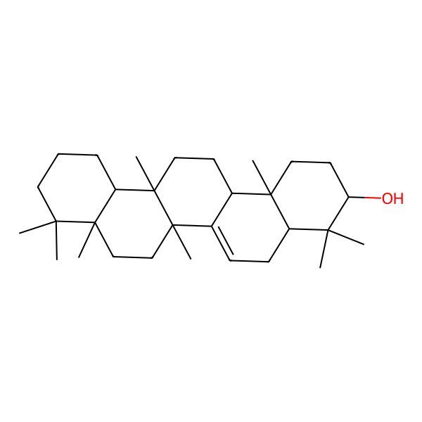 2D Structure of 4,4,6a,6b,8a,9,9,14b-Octamethyl-1,2,3,4a,5,7,8,10,11,12,12a,13,14,14a-tetradecahydropicen-3-ol 2D Structure of 4,4,6a,6b,8a,9,9,14b-Octamethyl-1,2,3,4a,5,7,8,10,11,12,12a,13,14,14a-tetradecahydropicen-3-ol