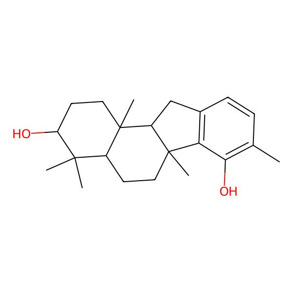 2D Structure of 4,4,6a,8,11b-Pentamethyl-1,2,3,4a,5,6,11,11a-octahydrobenzo[a]fluorene-3,7-diol