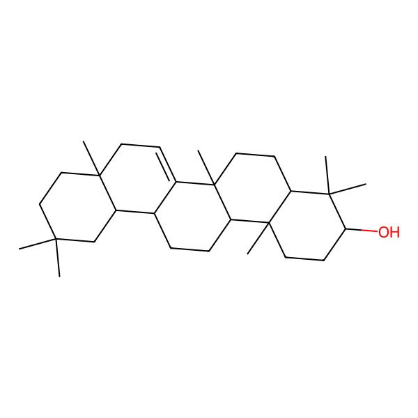 2D Structure of 4,4,6a,8a,11,11,14b-heptamethyl-2,3,4a,5,6,6a,8,9,10,12,12a,13,14,14a-tetradecahydro-1H-picen-3-ol