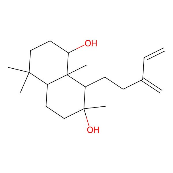 2D Structure of 4,4,7,8a-tetramethyl-8-(3-methylidenepent-4-enyl)-2,3,4a,5,6,8-hexahydro-1H-naphthalene-1,7-diol 2D Structure of 4,4,7,8a-tetramethyl-8-(3-methylidenepent-4-enyl)-2,3,4a,5,6,8-hexahydro-1H-naphthalene-1,7-diol