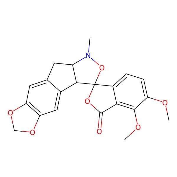 2D Structure of 6,7-Dimethoxy-13'-methylspiro[2-benzofuran-3,11'-4,6,12-trioxa-13-azatetracyclo[7.6.0.03,7.010,14]pentadeca-1,3(7),8-triene]-1-one