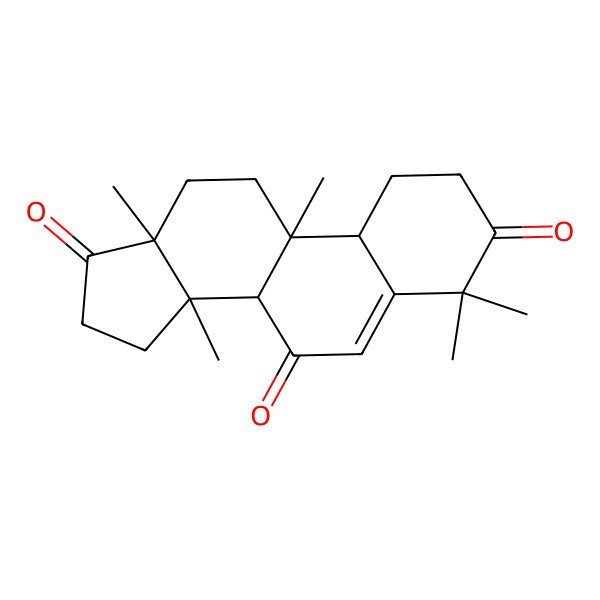 2D Structure of 4,4,9,13,14-Pentamethyl-1,2,8,10,11,12,15,16-octahydrocyclopenta[a]phenanthrene-3,7,17-trione