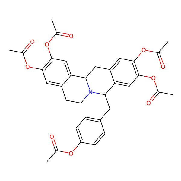 2D Structure of [4-[[(8S,13aR)-2,3,10,11-tetraacetyloxy-6,8,13,13a-tetrahydro-5H-isoquinolino[2,1-b]isoquinolin-8-yl]methyl]phenyl] acetate