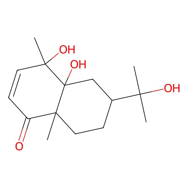 2D Structure of 4,4a-Dihydroxy-6-(2-hydroxypropan-2-yl)-4,8a-dimethyl-5,6,7,8-tetrahydronaphthalen-1-one