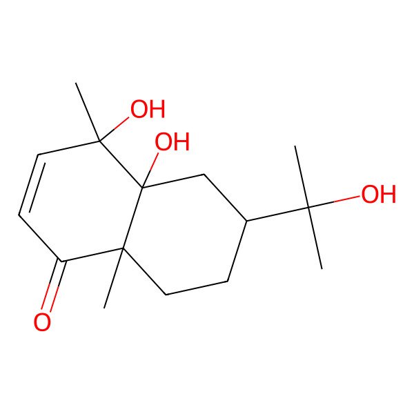 2D Structure of 4,4a-Dihydroxy-6-(2-hydroxypropan-2-yl)-4,8a-dimethyl-5,6,7,8-tetrahydronaphthalen-1-one 2D Structure of 4,4a-Dihydroxy-6-(2-hydroxypropan-2-yl)-4,8a-dimethyl-5,6,7,8-tetrahydronaphthalen-1-one