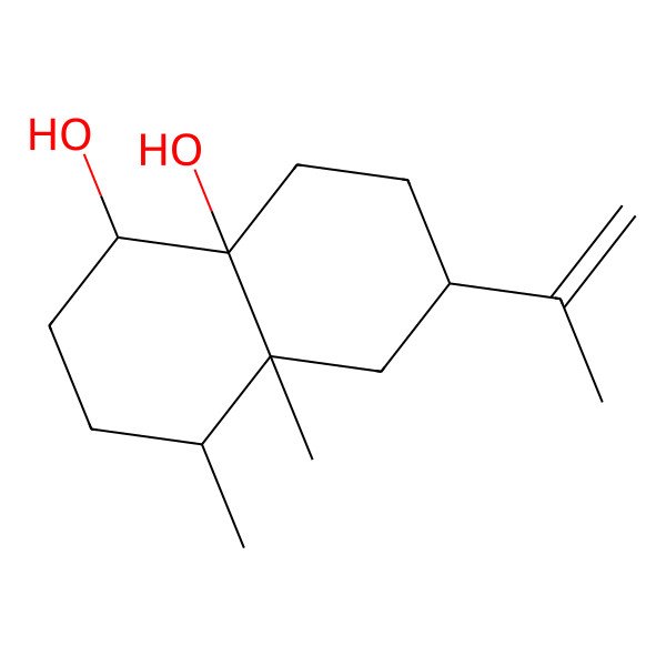 2D Structure of 4,4a-Dimethyl-6-prop-1-en-2-yl-1,2,3,4,5,6,7,8-octahydronaphthalene-1,8a-diol