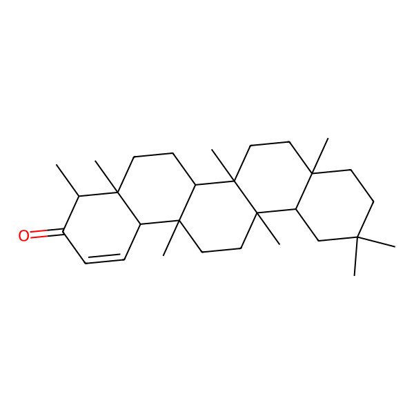 2D Structure of 4,4a,6a,6b,8a,11,11,14a-octamethyl-5,6,6a,7,8,9,10,12,12a,13,14,14b-dodecahydro-4H-picen-3-one