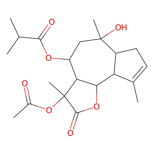 2D Structure of [(3S,3aR,4S,6S,6aS,9aS,9bS)-3-acetyloxy-6-hydroxy-3,6,9-trimethyl-2-oxo-4,5,6a,7,9a,9b-hexahydro-3aH-azuleno[4,5-b]furan-4-yl] 2-methylpropanoate