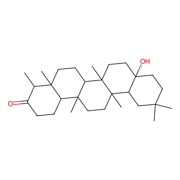 2D Structure of (4R,4aS,6aS,6aS,6bR,8aS,12aS,14aS,14bS)-8a-hydroxy-4,4a,6a,6b,11,11,14a-heptamethyl-2,4,5,6,6a,7,8,9,10,12,12a,13,14,14b-tetradecahydro-1H-picen-3-one