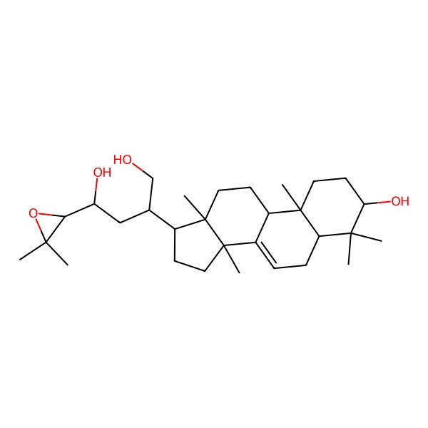 2D Structure of (1R,3S)-1-[(2R)-3,3-dimethyloxiran-2-yl]-3-[(3R,5R,9S,10R,13S,14S,17S)-3-hydroxy-4,4,10,13,14-pentamethyl-2,3,5,6,9,11,12,15,16,17-decahydro-1H-cyclopenta[a]phenanthren-17-yl]butane-1,4-diol
