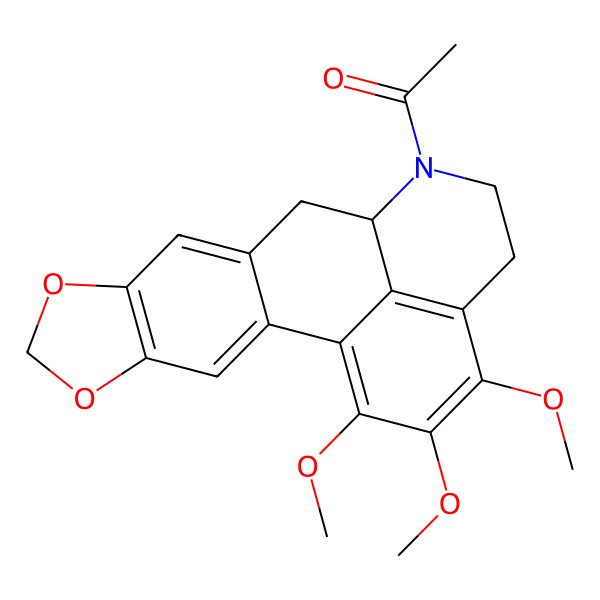 2D Structure of 1-(17,18,19-Trimethoxy-5,7-dioxa-13-azapentacyclo[10.7.1.02,10.04,8.016,20]icosa-1(19),2,4(8),9,16(20),17-hexaen-13-yl)ethanone