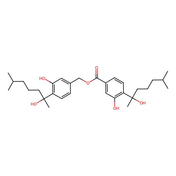 2D Structure of [3-Hydroxy-4-(2-hydroxy-6-methylheptan-2-yl)phenyl]methyl 3-hydroxy-4-(2-hydroxy-6-methylheptan-2-yl)benzoate