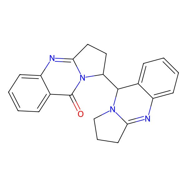 2D Structure of (1S)-1-[(9R)-1,2,3,9-tetrahydropyrrolo[2,1-b]quinazolin-9-yl]-2,3-dihydro-1H-pyrrolo[2,1-b]quinazolin-9-one