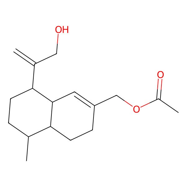 2D Structure of [(4aS,5R,8R,8aS)-8-(3-hydroxyprop-1-en-2-yl)-5-methyl-3,4,4a,5,6,7,8,8a-octahydronaphthalen-2-yl]methyl acetate