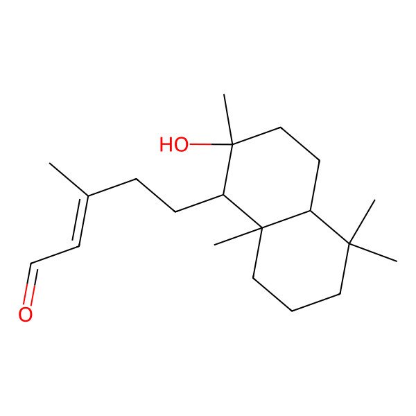 2D Structure of (E)-5-[(1S,2R,4aR,8aR)-2-hydroxy-2,5,5,8a-tetramethyl-3,4,4a,6,7,8-hexahydro-1H-naphthalen-1-yl]-3-methylpent-2-enal