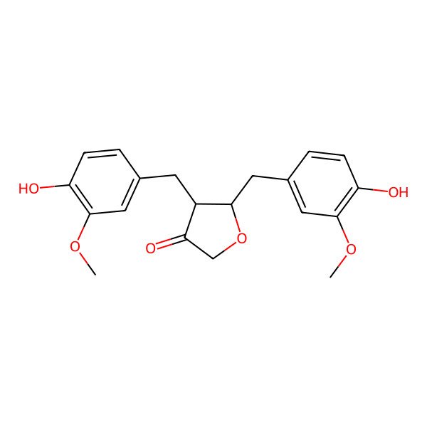 2D Structure of 4,5-Bis[(4-hydroxy-3-methoxyphenyl)methyl]oxolan-3-one
