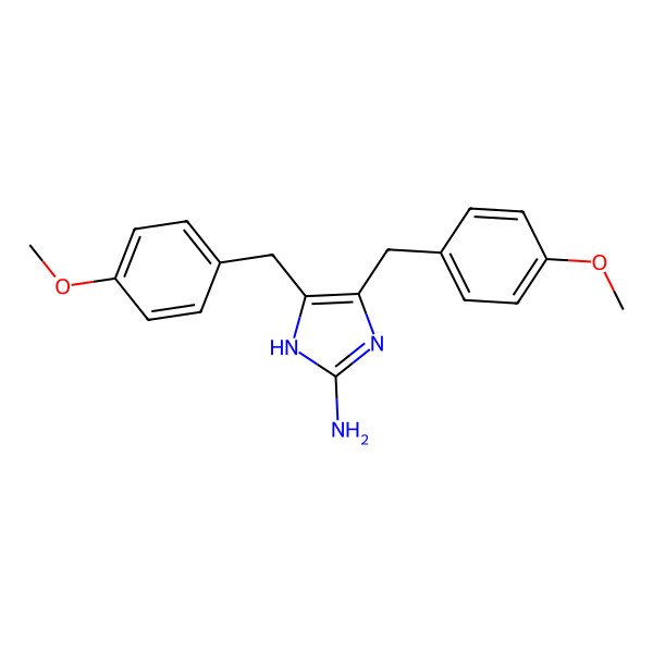 2D Structure of 4,5-Bis[(4-methoxyphenyl)methyl]-1,3-dihydroimidazol-2-imine