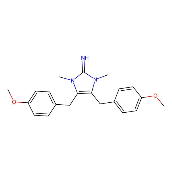 2D Structure of 4,5-Bis[(4-methoxyphenyl)methyl]-1,3-dimethylimidazol-2-imine