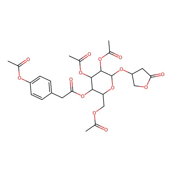 2D Structure of [4,5-Diacetyloxy-2-(acetyloxymethyl)-6-(5-oxooxolan-3-yl)oxyoxan-3-yl] 2-(4-acetyloxyphenyl)acetate