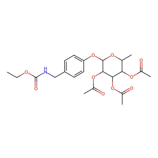 2D Structure of [4,5-Diacetyloxy-6-[4-[(ethoxycarbonylamino)methyl]phenoxy]-2-methyloxan-3-yl] acetate
