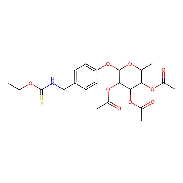 2D Structure of [4,5-Diacetyloxy-6-[4-[(ethoxycarbothioylamino)methyl]phenoxy]-2-methyloxan-3-yl] acetate