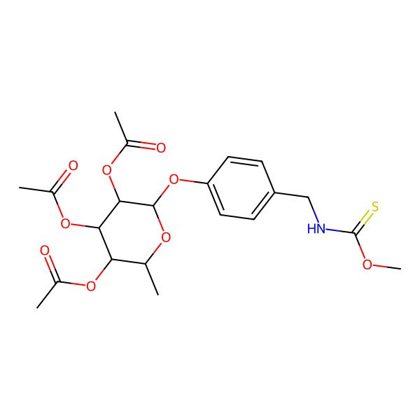 2D Structure of [4,5-Diacetyloxy-6-[4-[(methoxycarbothioylamino)methyl]phenoxy]-2-methyloxan-3-yl] acetate