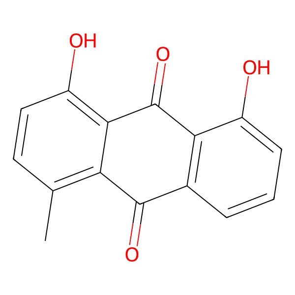 2D Structure of 4,5-Dihydroxy-1-methyl-anthraquinone