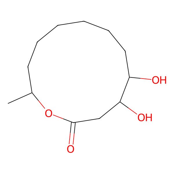 2D Structure of 4,5-Dihydroxy-12-methyloxacyclododecan-2-one
