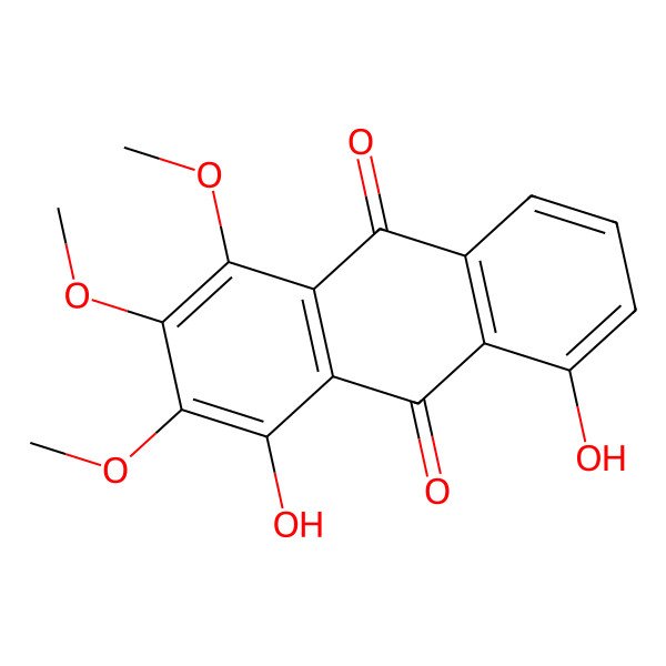 2D Structure of 4,5-Dihydroxy-1,2,3-trimethoxyanthracene-9,10-dione