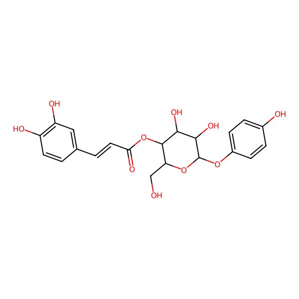 2D Structure of [4,5-Dihydroxy-2-(hydroxymethyl)-6-(4-hydroxyphenoxy)oxan-3-yl] 3-(3,4-dihydroxyphenyl)prop-2-enoate