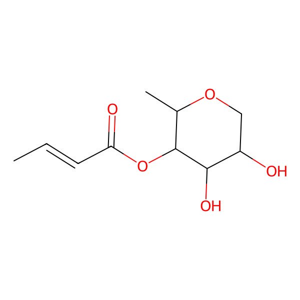 2D Structure of (4,5-Dihydroxy-2-methyloxan-3-yl) but-2-enoate