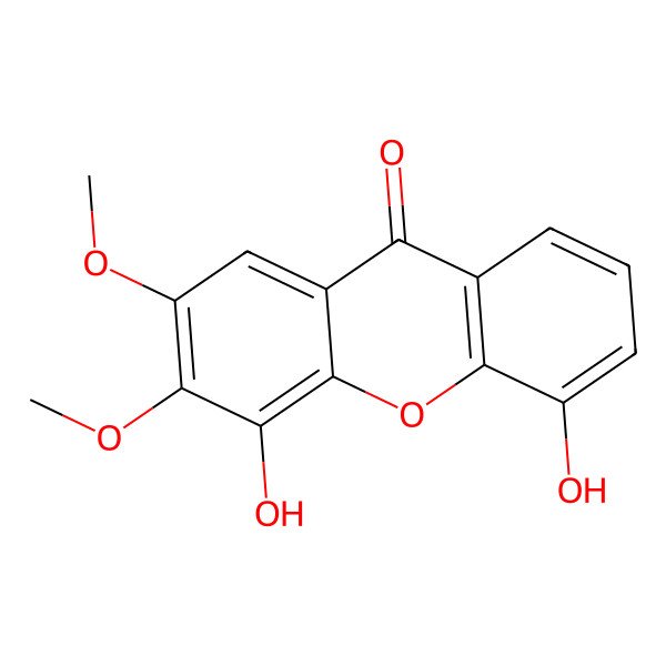 2D Structure of 4,5-Dihydroxy-2,3-dimethoxy-9h-xanthen-9-one 2D Structure of 4,5-Dihydroxy-2,3-dimethoxy-9h-xanthen-9-one