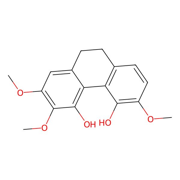 2D Structure of 4,5-Dihydroxy-2,3,6-trimethoxy-9,10-dihydrophenanthrene