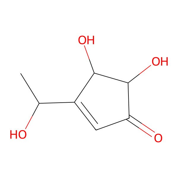 2D Structure of 4,5-Dihydroxy-3-(1-hydroxyethyl)cyclopent-2-en-1-one
