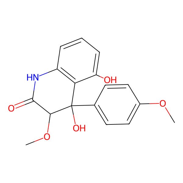 2D Structure of 4,5-Dihydroxy-3-methoxy-4-(4-methoxyphenyl)-1,3-dihydroquinolin-2-one