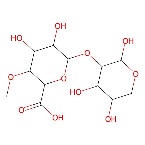 2D Structure of 4,5-Dihydroxy-3-methoxy-6-(2,4,5-trihydroxyoxan-3-yl)oxyoxane-2-carboxylic acid