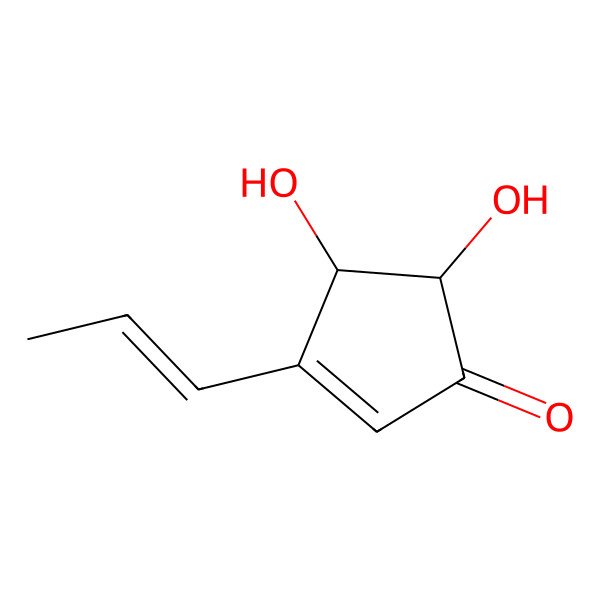 2D Structure of 4,5-Dihydroxy-3-prop-1-enylcyclopent-2-en-1-one