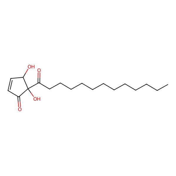 2D Structure of 4,5-Dihydroxy-5-tridecanoylcyclopent-2-en-1-one