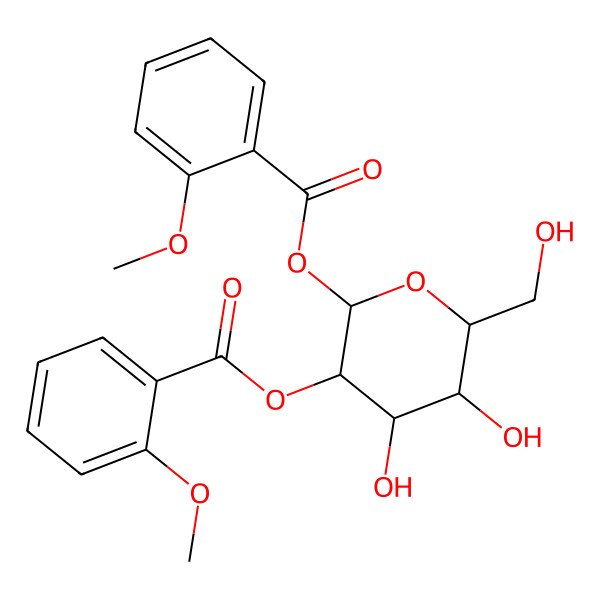 2D Structure of [4,5-Dihydroxy-6-(hydroxymethyl)-2-(2-methoxybenzoyl)oxyoxan-3-yl] 2-methoxybenzoate
