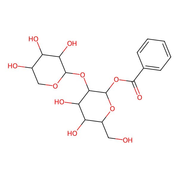 2D Structure of [4,5-Dihydroxy-6-(hydroxymethyl)-3-(3,4,5-trihydroxyoxan-2-yl)oxyoxan-2-yl] benzoate