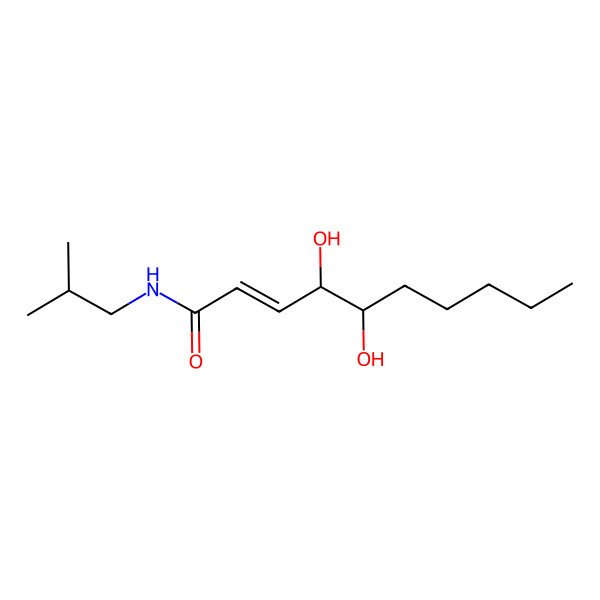 2D Structure of 4,5-dihydroxy-N-(2-methylpropyl)dec-2-enamide