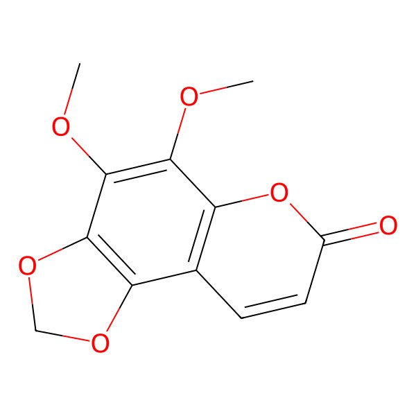 2D Structure of 4,5-Dimethoxy-[1,3]dioxolo[4,5-f]chromen-7-one