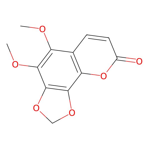 2D Structure of 4,5-Dimethoxy-[1,3]dioxolo[4,5-h]chromen-8-one