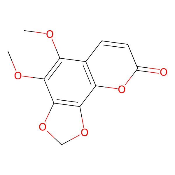 2D Structure of 4,5-Dimethoxy-[1,3]dioxolo[4,5-h]chromen-8-one