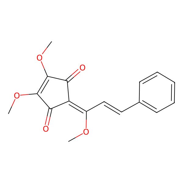 2D Structure of 4,5-Dimethoxy-2-(1-methoxy-3-phenylprop-2-enylidene)cyclopent-4-ene-1,3-dione