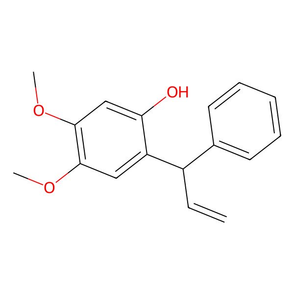 2D Structure of 4,5-Dimethoxy-2-(1-phenylprop-2-enyl)phenol