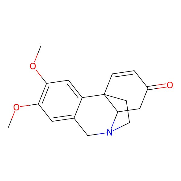 2D Structure of 4,5-Dimethoxy-9-azatetracyclo[7.5.2.01,10.02,7]hexadeca-2,4,6,13-tetraen-12-one
