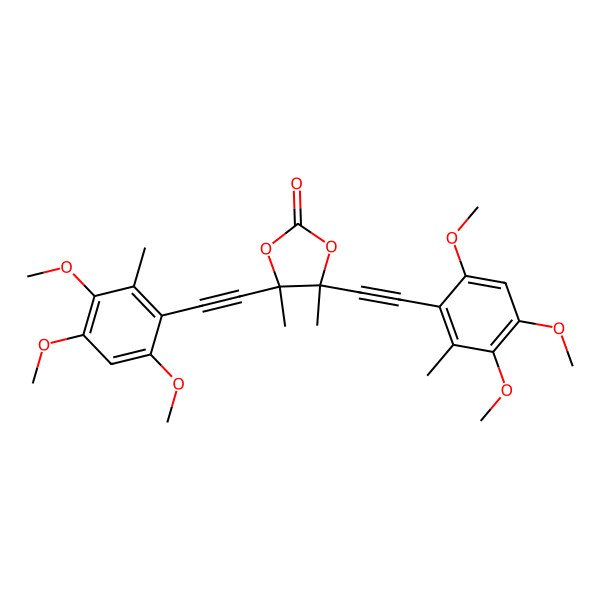 2D Structure of 4,5-Dimethyl-4,5-bis[2-(3,4,6-trimethoxy-2-methylphenyl)ethynyl]-1,3-dioxolan-2-one